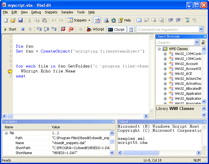 Screenshot of VbsEdit 3.3